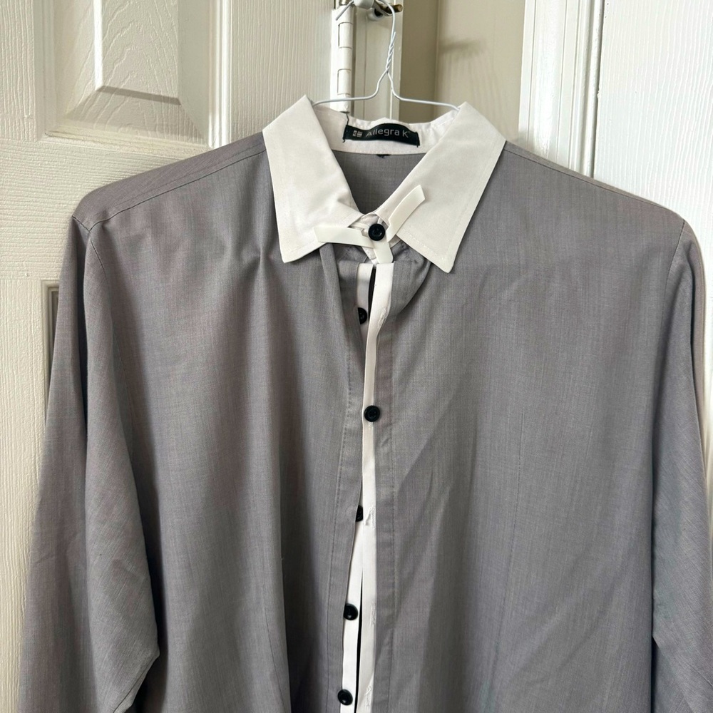 Allegra K Men’s Long Sleeve Button-down shirt| Size Large - Picture 2 of 3